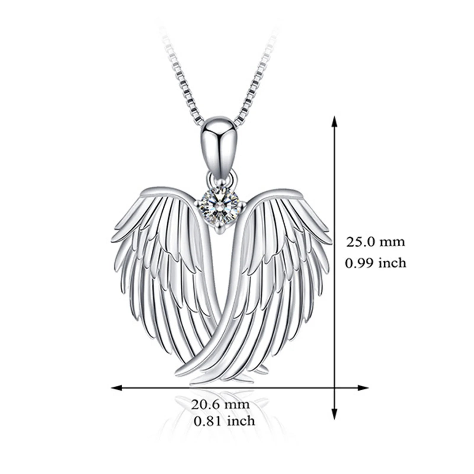 Jewelry on Clearance!Angel Wings Necklace 925 Sterling Silver Guardian Angel Wings Pendant Necklace Birthstone Necklace for Women Girls Christmas Jewelry Gifts